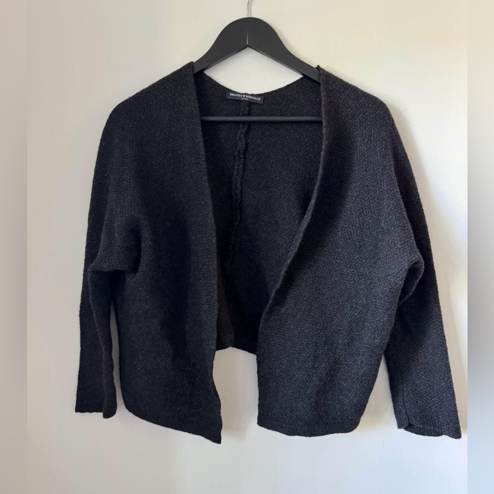 Brandy Melville open charcoal wool cardigan